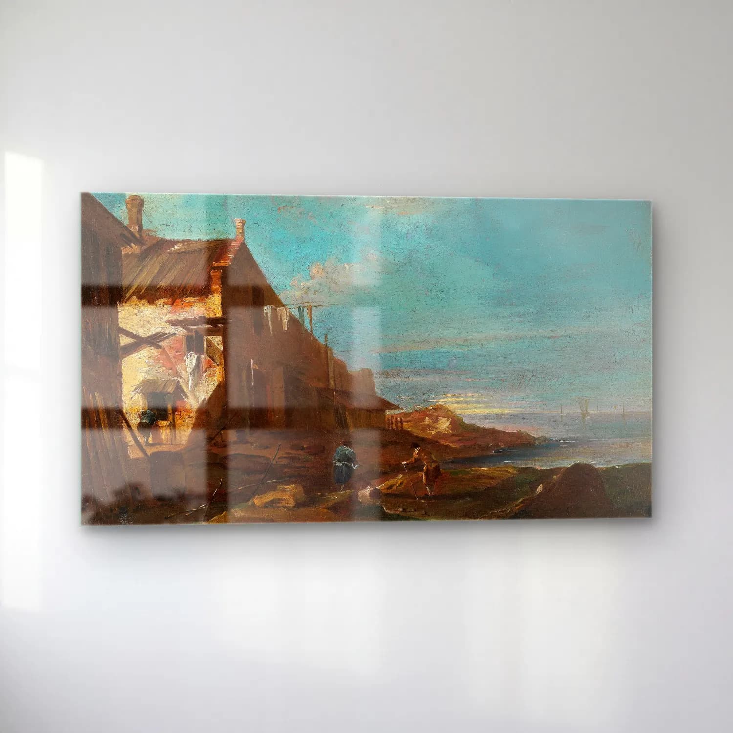 Francesco Guardi – A Coastal Architectural Capriccio cam tablo — sol açıdan görünüm