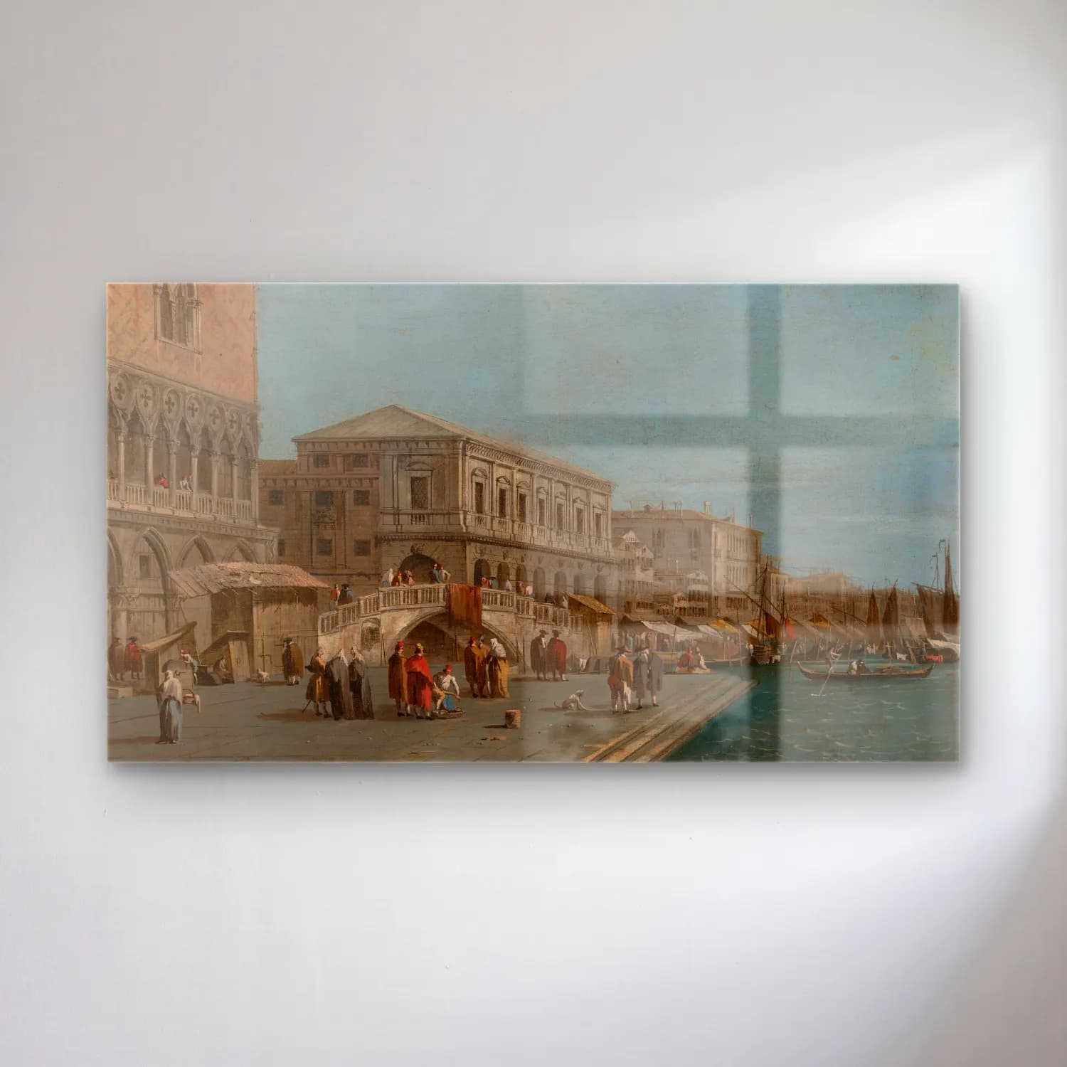 Francesco Guardi – A View of the Molo and the Riva degli Schiavone in Venice… cam tablo — Francesco Guardi – A View of the Molo and the Riva degli Schiavone in Venice… — yağlı boya akdeniz sahil kasabası
