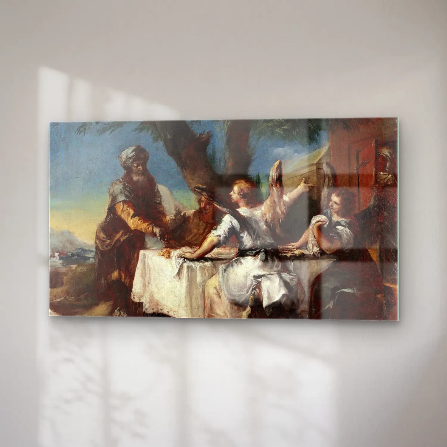 Francesco Guardi – Abraham Welcoming the Three Angels cam tablo — sağ açıdan görünüm