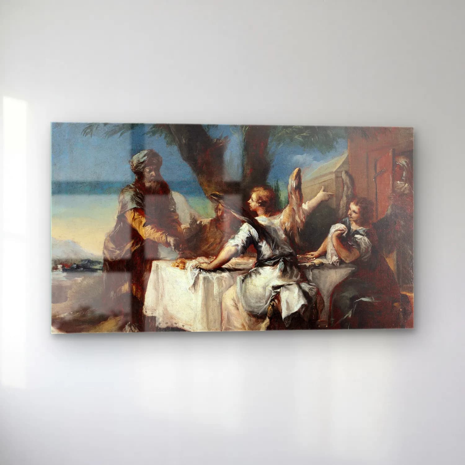 Francesco Guardi – Abraham Welcoming the Three Angels cam tablo — sol açıdan görünüm