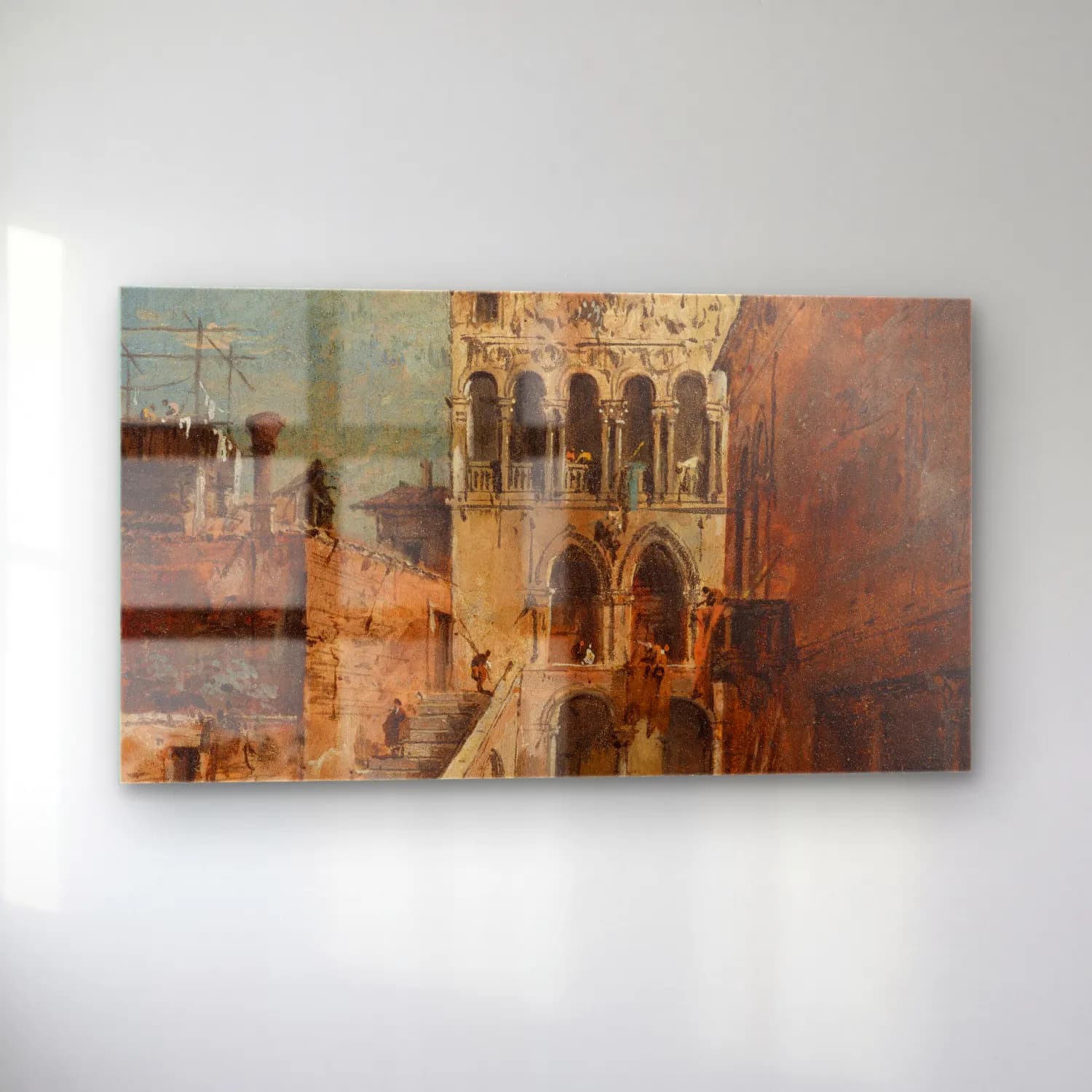 Francesco Guardi – An architectural capriccio with a campiello cam tablo — sol açıdan görünüm
