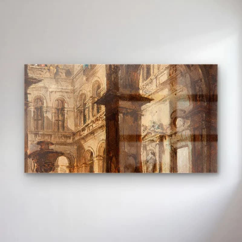 Francesco Guardi – An architectural capriccio cam tablo — Francesco Guardi – An architectural capriccio — suluboya katedral