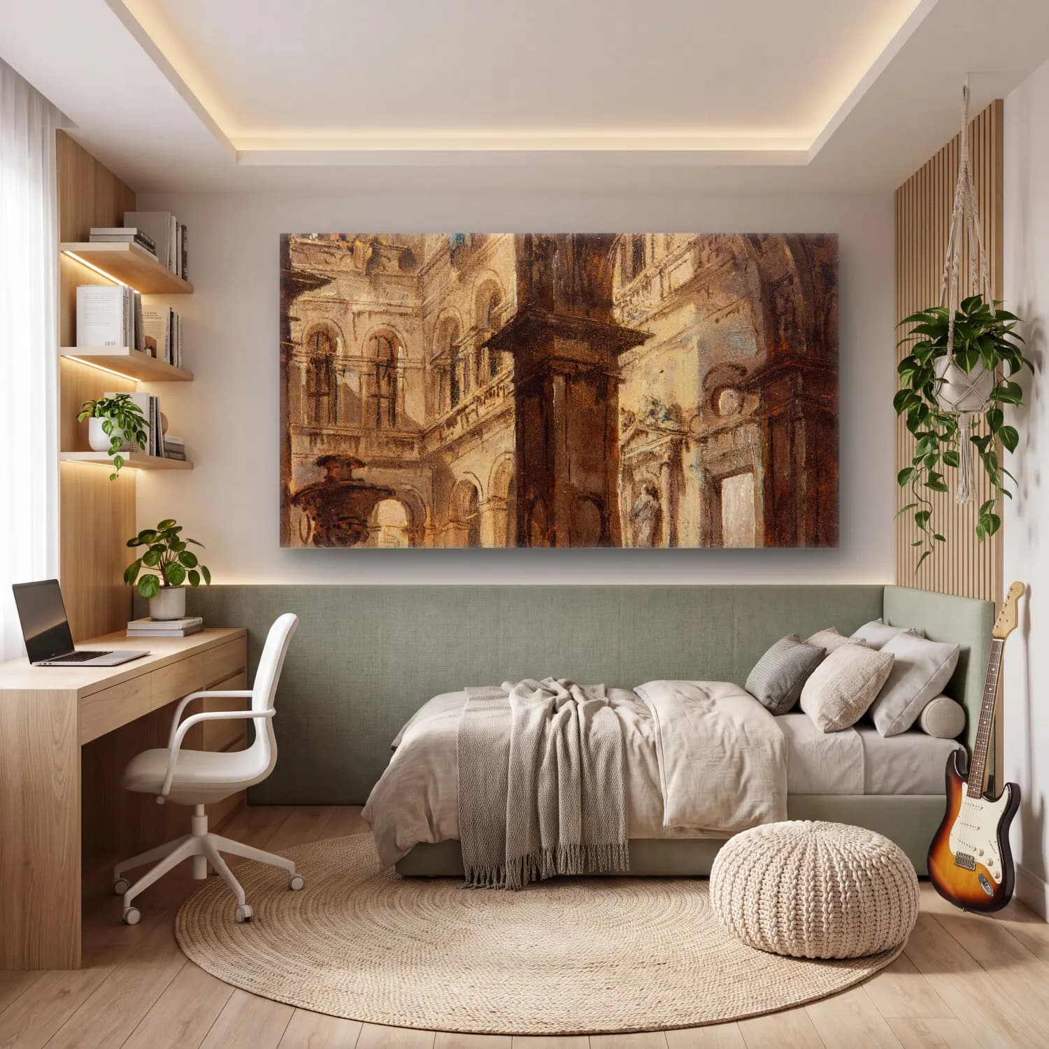 Francesco Guardi – An architectural capriccio cam tablo — genç odasında