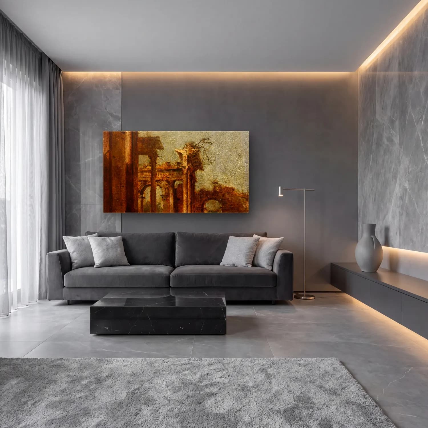 Francesco Guardi – Caprice cam tablo — lüks salon duvarında