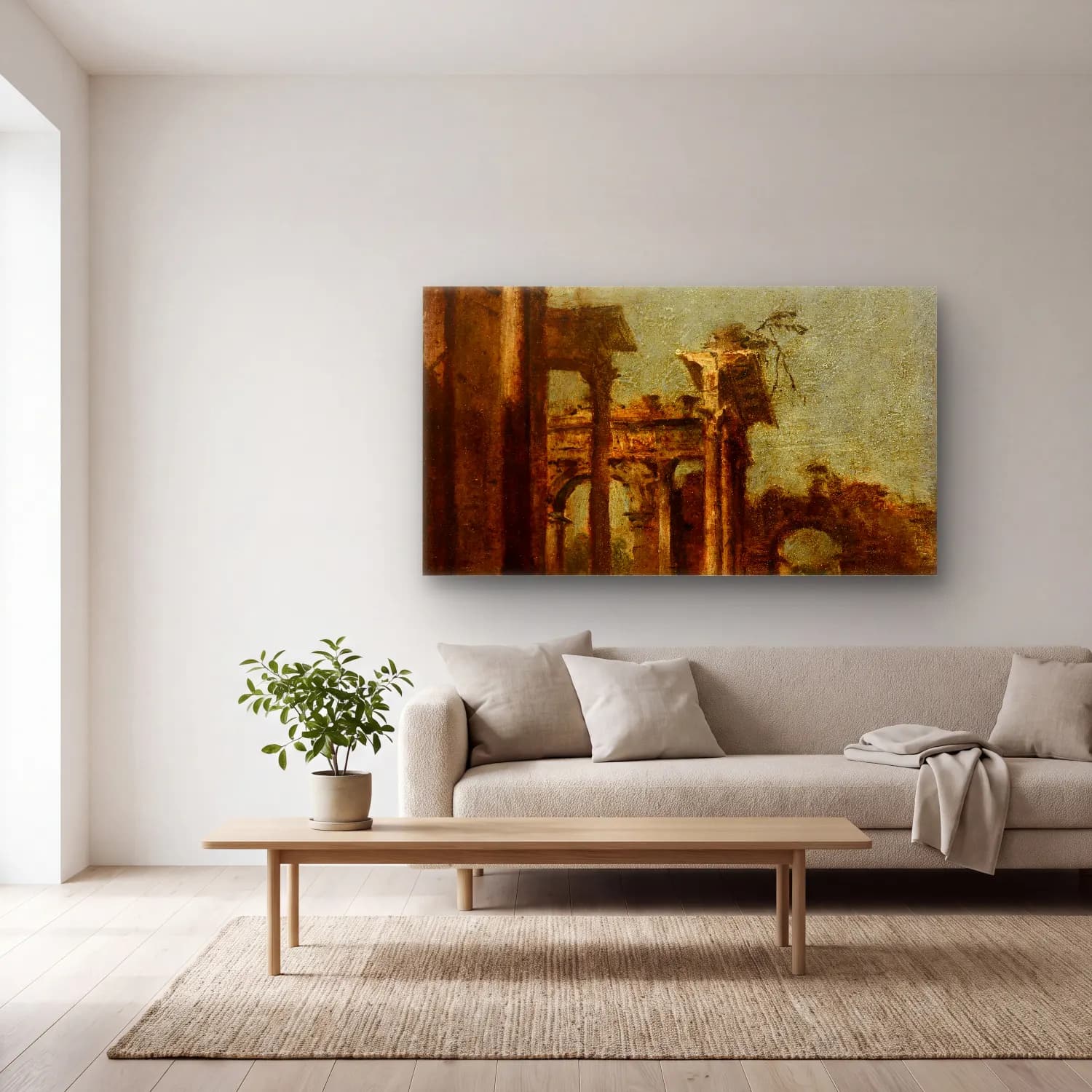 Francesco Guardi – Caprice cam tablo — açık renk salonda