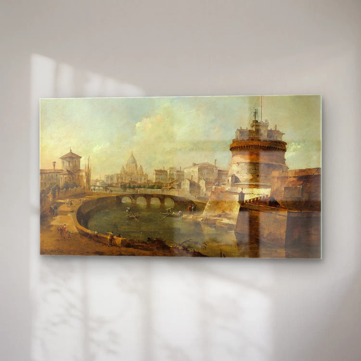 Francesco Guardi – Fanciful View of the Castel Sant’Angelo,Rome cam tablo — sağ açıdan görünüm