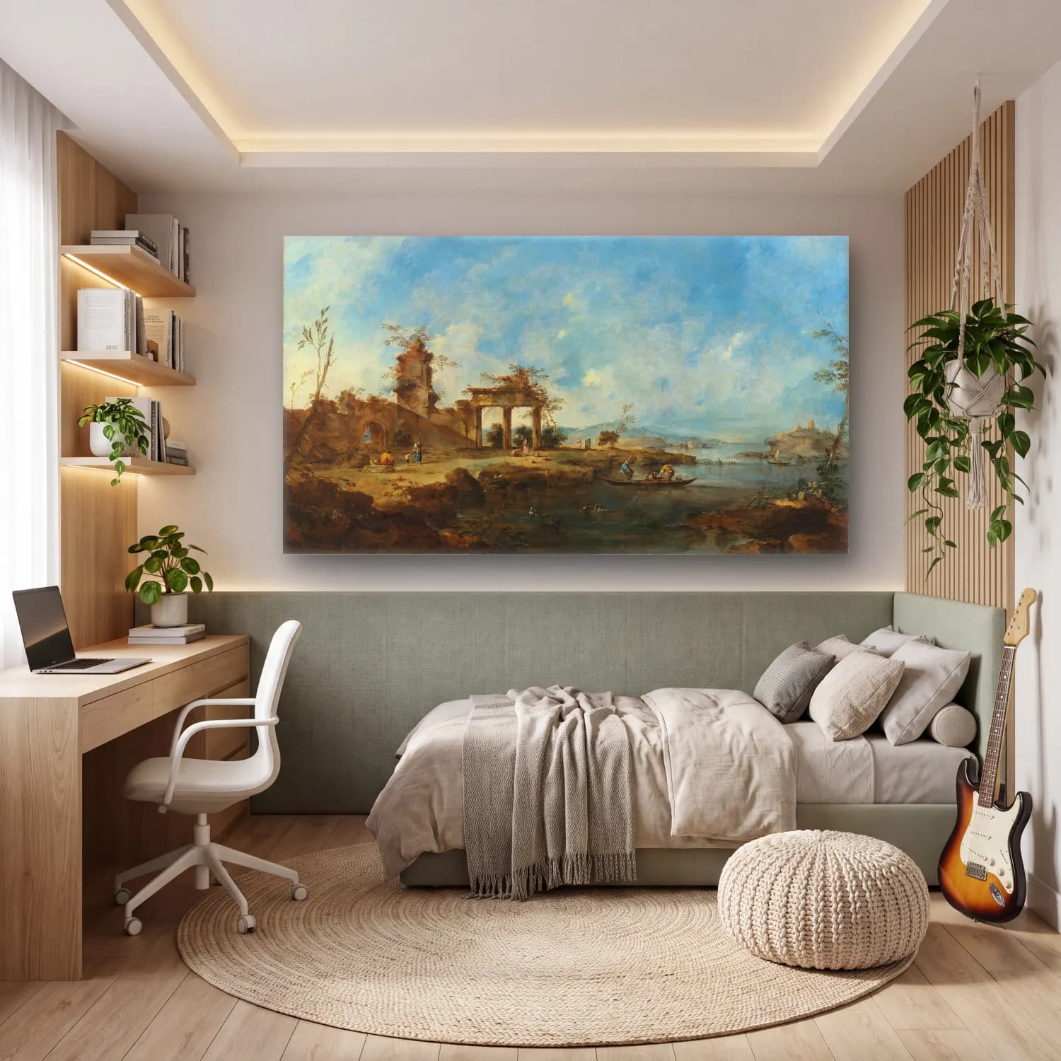 Francesco Guardi – Fantastic Landscape cam tablo — genç odasında