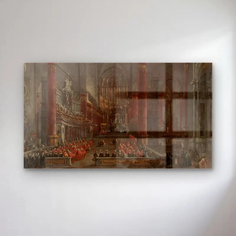Francesco Guardi – Pontifical Ceremony in SS. Giovanni e Paolo, Venice cam tablo — Francesco Guardi – Pontifical Ceremony in SS. Giovanni e Paolo, Venice — yağlı boya dini sahne