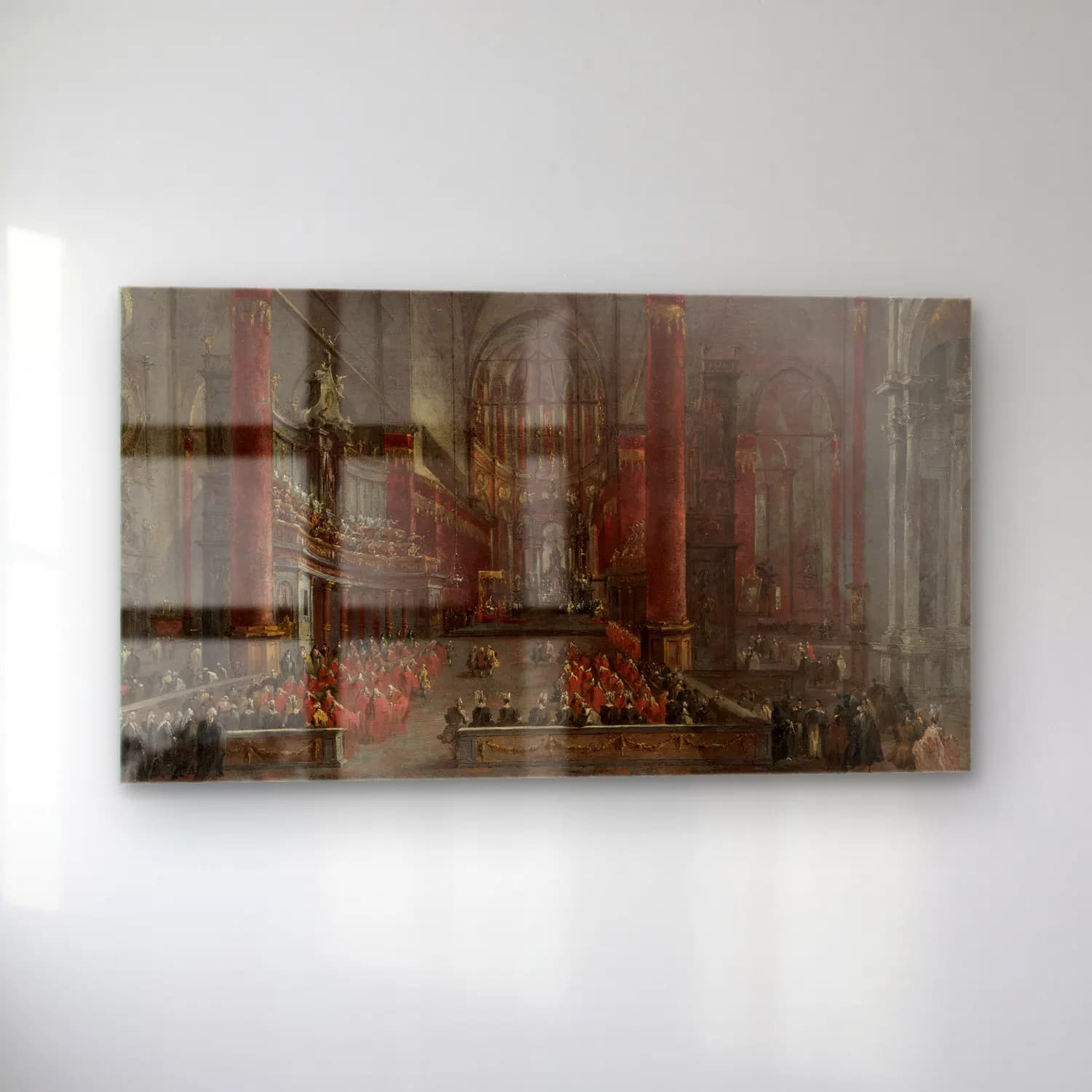 Francesco Guardi – Pontifical Ceremony in SS. Giovanni e Paolo, Venice cam tablo — sol açıdan görünüm