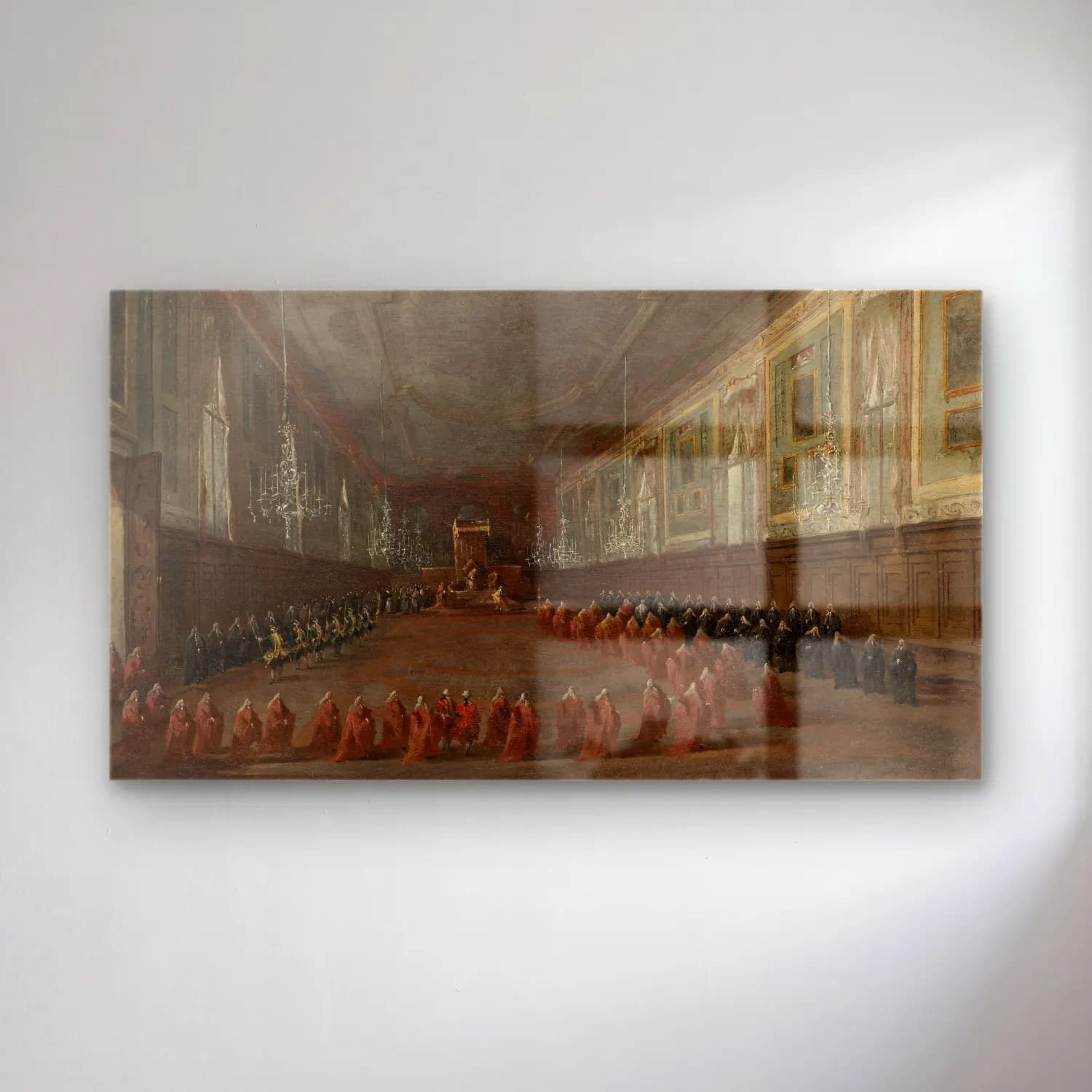 Francesco Guardi – Pope Pius VI Descending the Throne to Take Leave cam tablo — Francesco Guardi – Pope Pius VI Descending the Throne to Take Leave — yağlı boya dini sahne