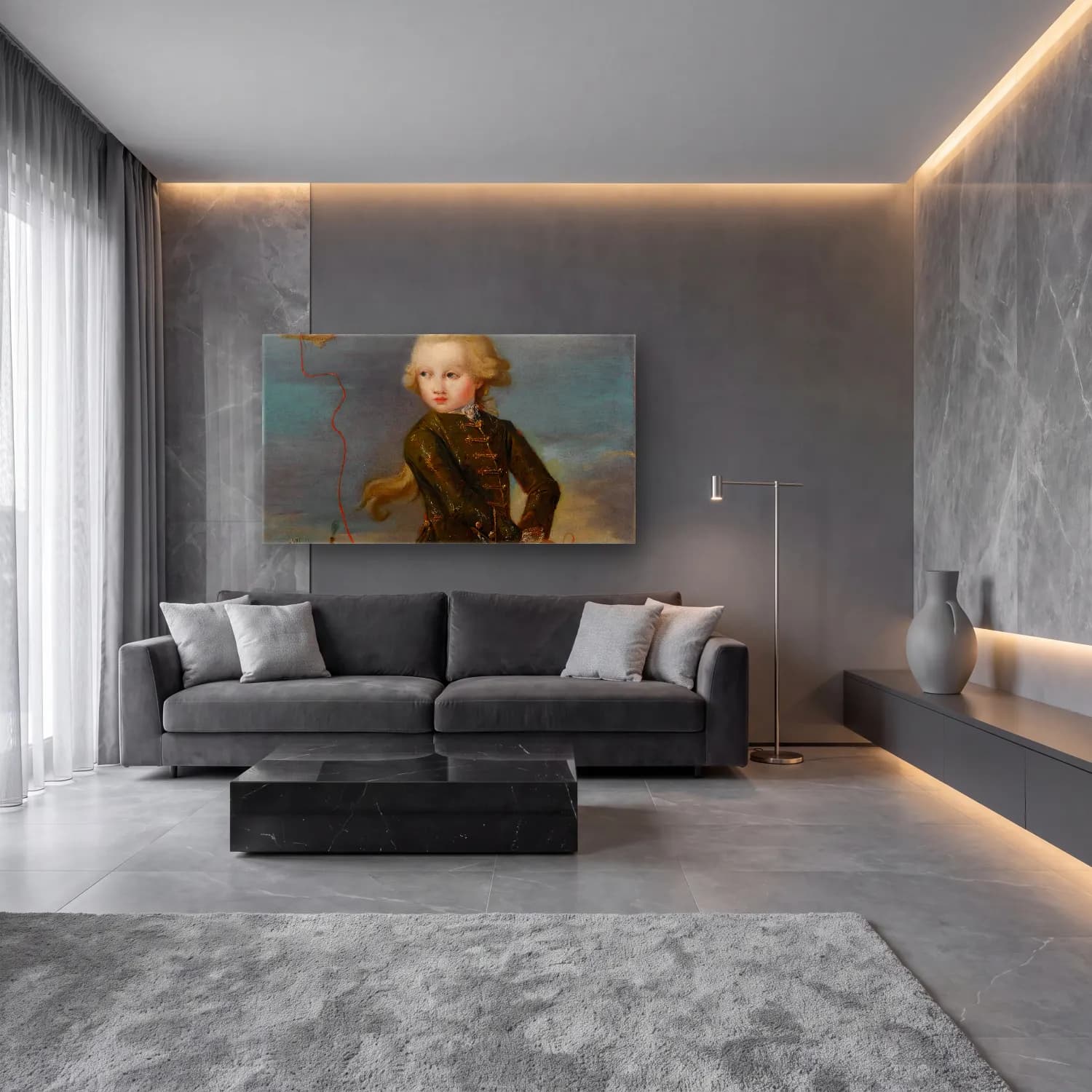 Francesco Guardi – Portrait of a boy of the Gradenigo family, possibly Ferigo… cam tablo — lüks salon duvarında