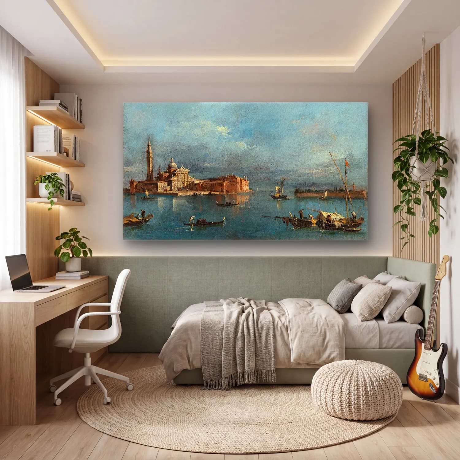 Francesco Guardi – San Giorgio Maggiore, with the Punta del Giudecca cam tablo — genç odasında