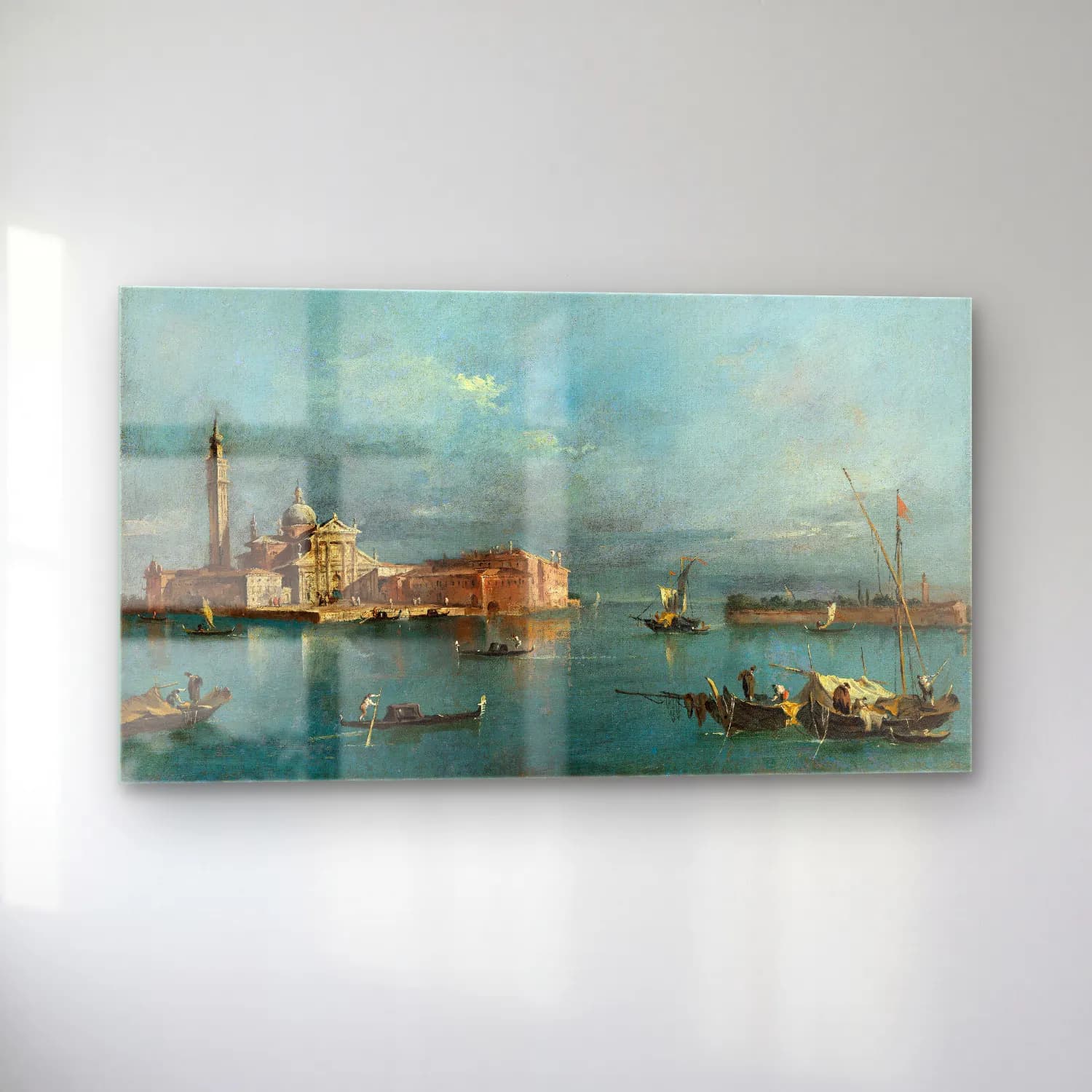 Francesco Guardi – San Giorgio Maggiore, with the Punta del Giudecca cam tablo — sol açıdan görünüm