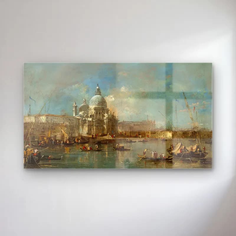 Francesco Guardi – Santa Maria della Salute cam tablo — Francesco Guardi – Santa Maria della Salute — yağlı boya venedik kanalları