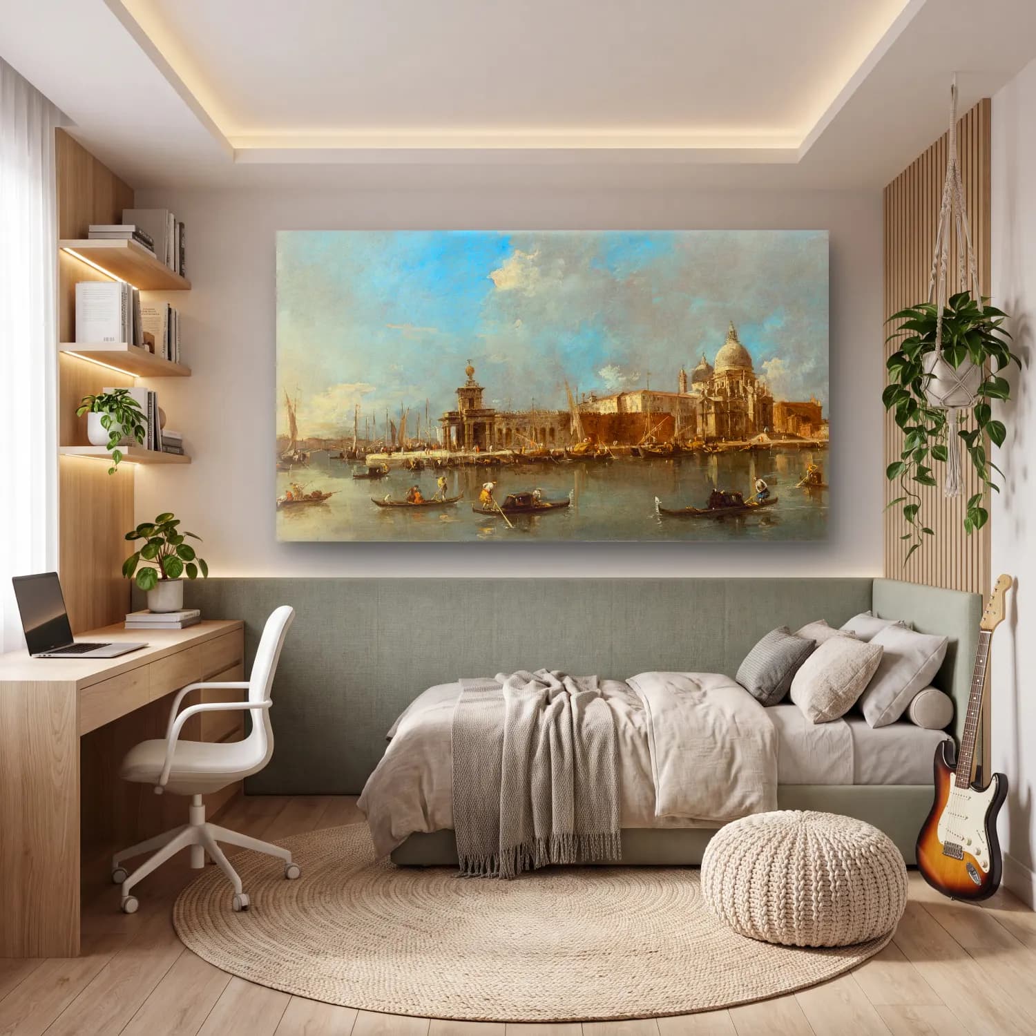 Francesco Guardi – Santa Maria della Salute and the Dogana, Venice cam tablo — genç odasında