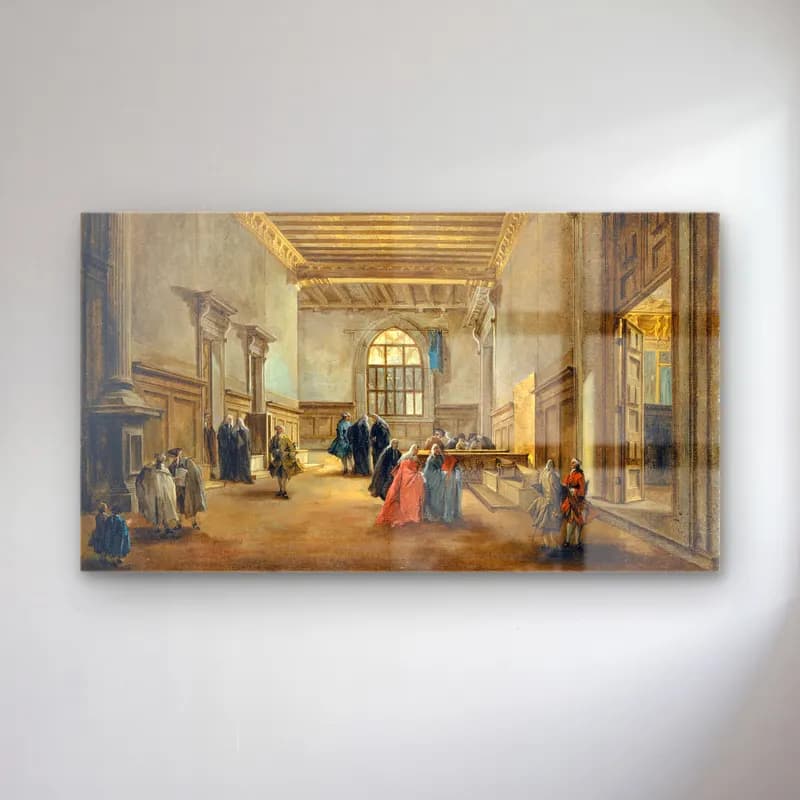 Francesco Guardi – The Antechamber of the Sala del Maggior Consiglio (ca.… cam tablo — Francesco Guardi – The Antechamber of the Sala del Maggior Consiglio (ca.… — yağlı boya dini sahne
