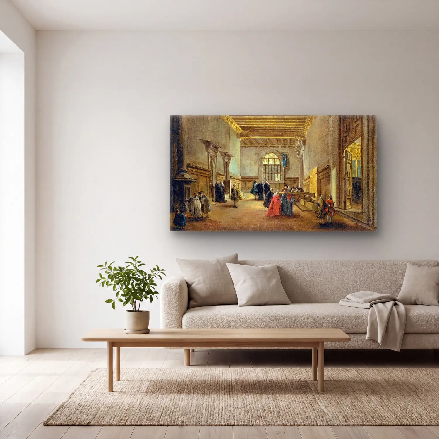 Francesco Guardi – The Antechamber of the Sala del Maggior Consiglio (ca.… cam tablo — açık renk salonda