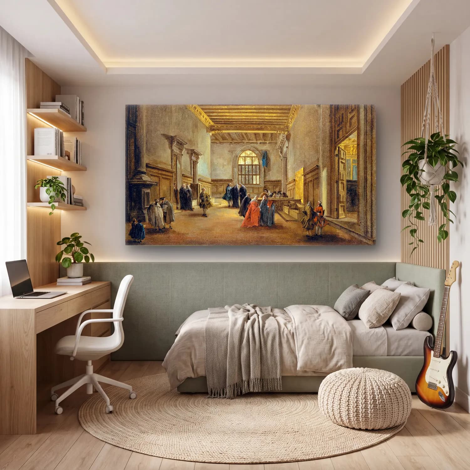 Francesco Guardi – The Antechamber of the Sala del Maggior Consiglio (ca.… cam tablo — genç odasında