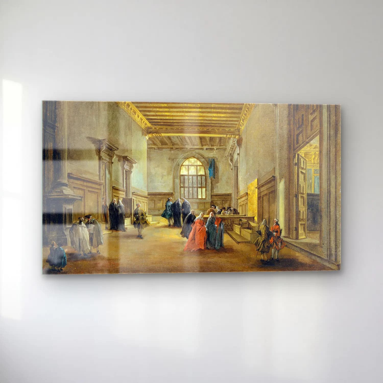 Francesco Guardi – The Antechamber of the Sala del Maggior Consiglio (ca.… cam tablo — sol açıdan görünüm