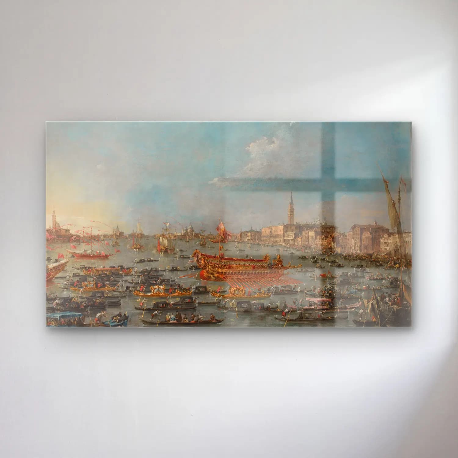 Francesco Guardi – The Bucintoro Festival of Venice cam tablo — Francesco Guardi – The Bucintoro Festival of Venice — yağlı boya liman ve tekneler