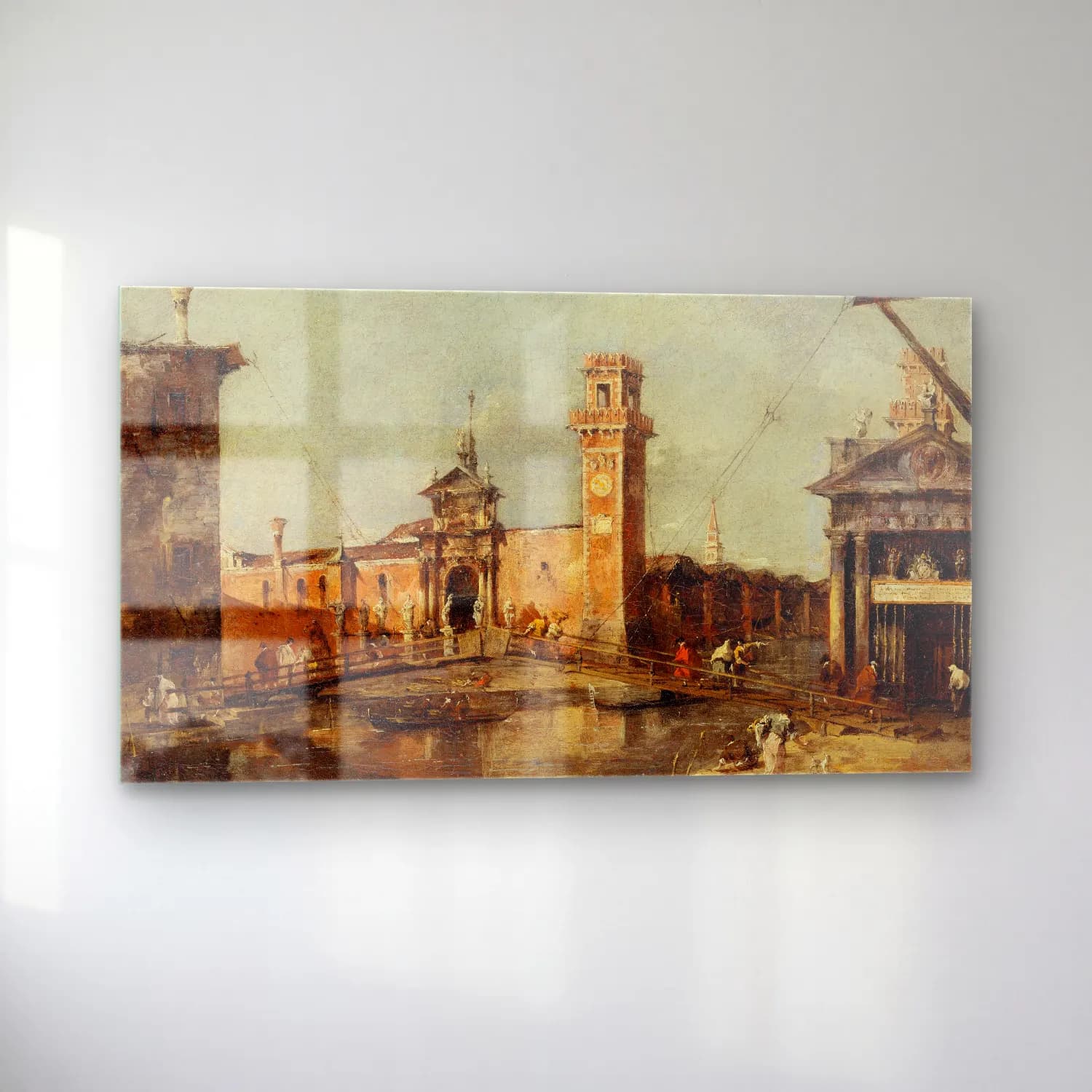 Francesco Guardi – The Entrance to the Arsenal in Venice cam tablo — sol açıdan görünüm