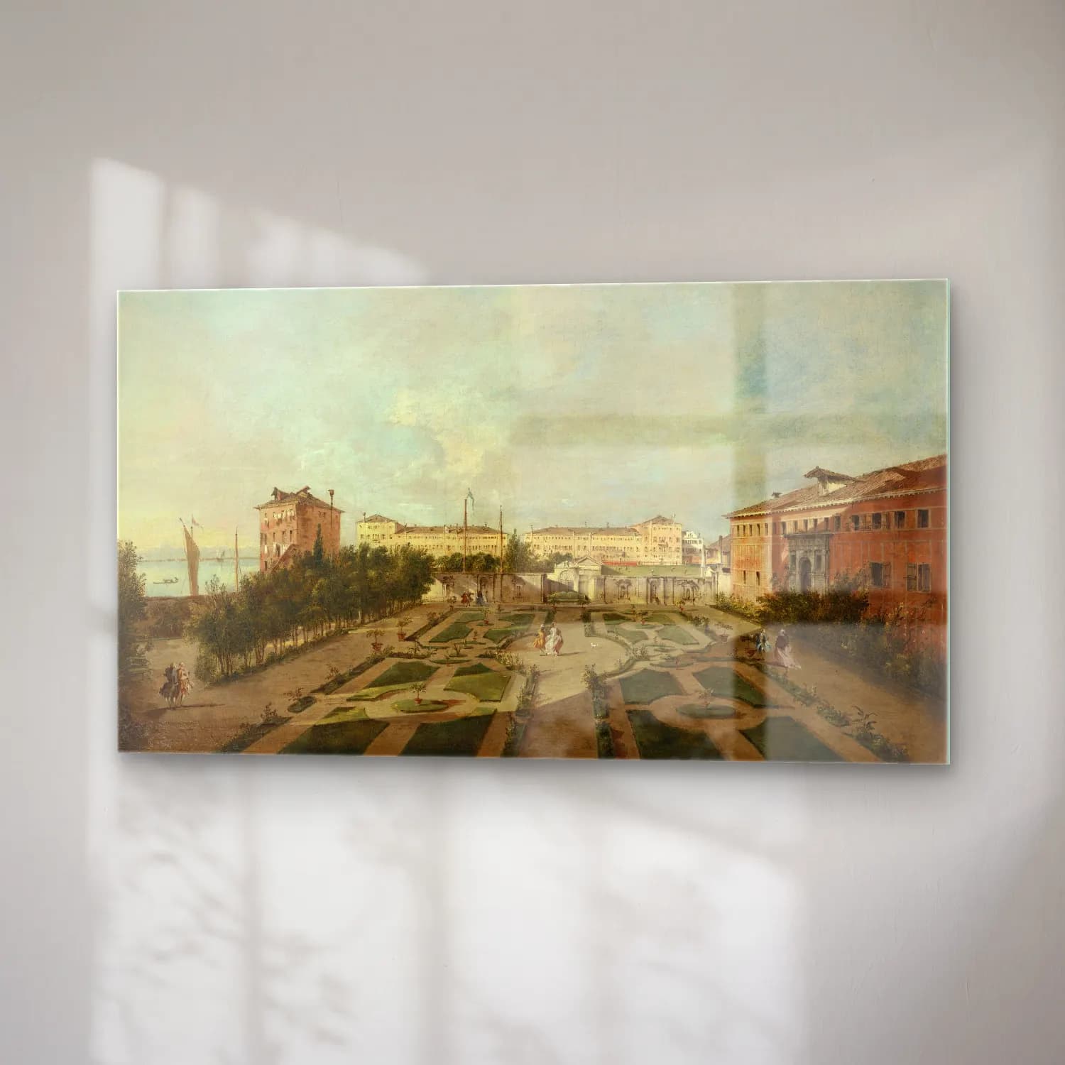 Francesco Guardi – The Garden of Palazzo Contarini dal Zaffo (late 1770s) cam tablo — sağ açıdan görünüm