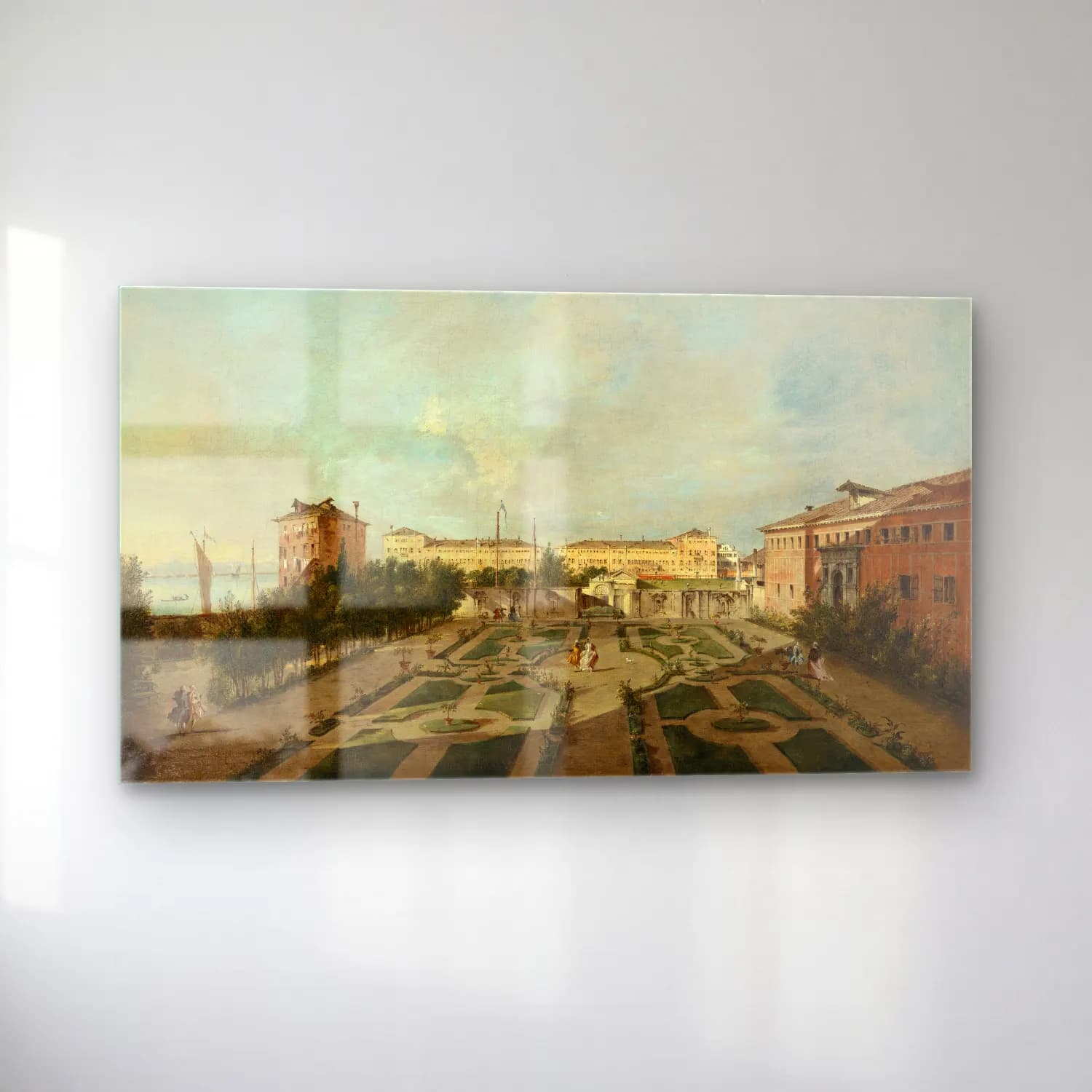 Francesco Guardi – The Garden of Palazzo Contarini dal Zaffo (late 1770s) cam tablo — sol açıdan görünüm