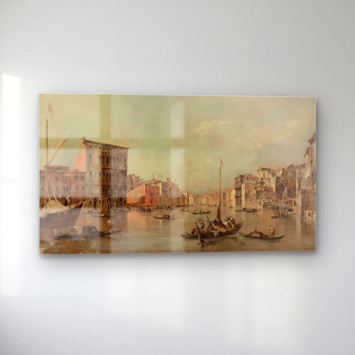 Francesco Guardi – The Grand Canal in Venice with Palazzo Bembo (about 1768) cam tablo — sol açıdan görünüm