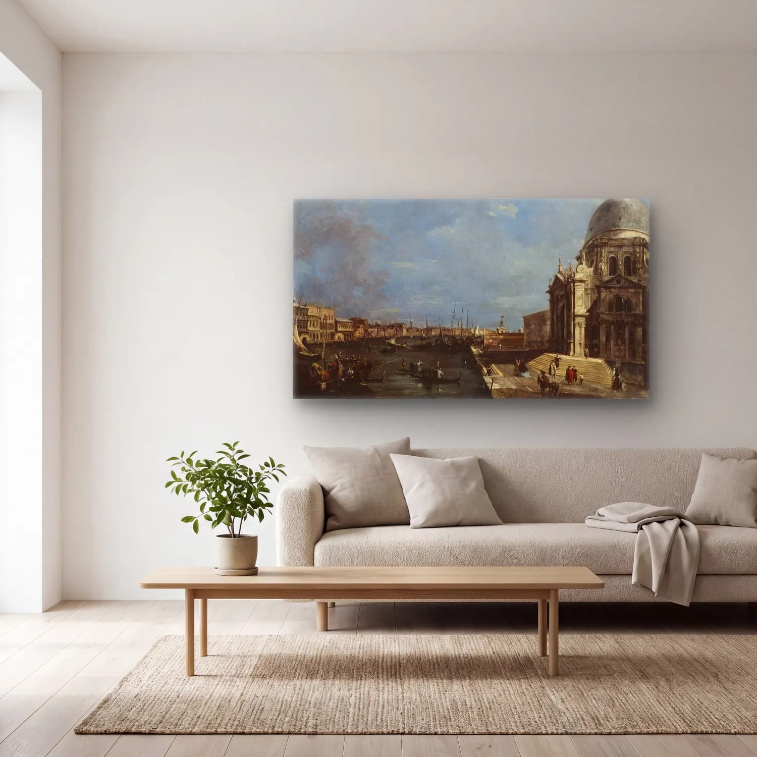 Francesco Guardi – The Grand Canal, Venice cam tablo — açık renk salonda