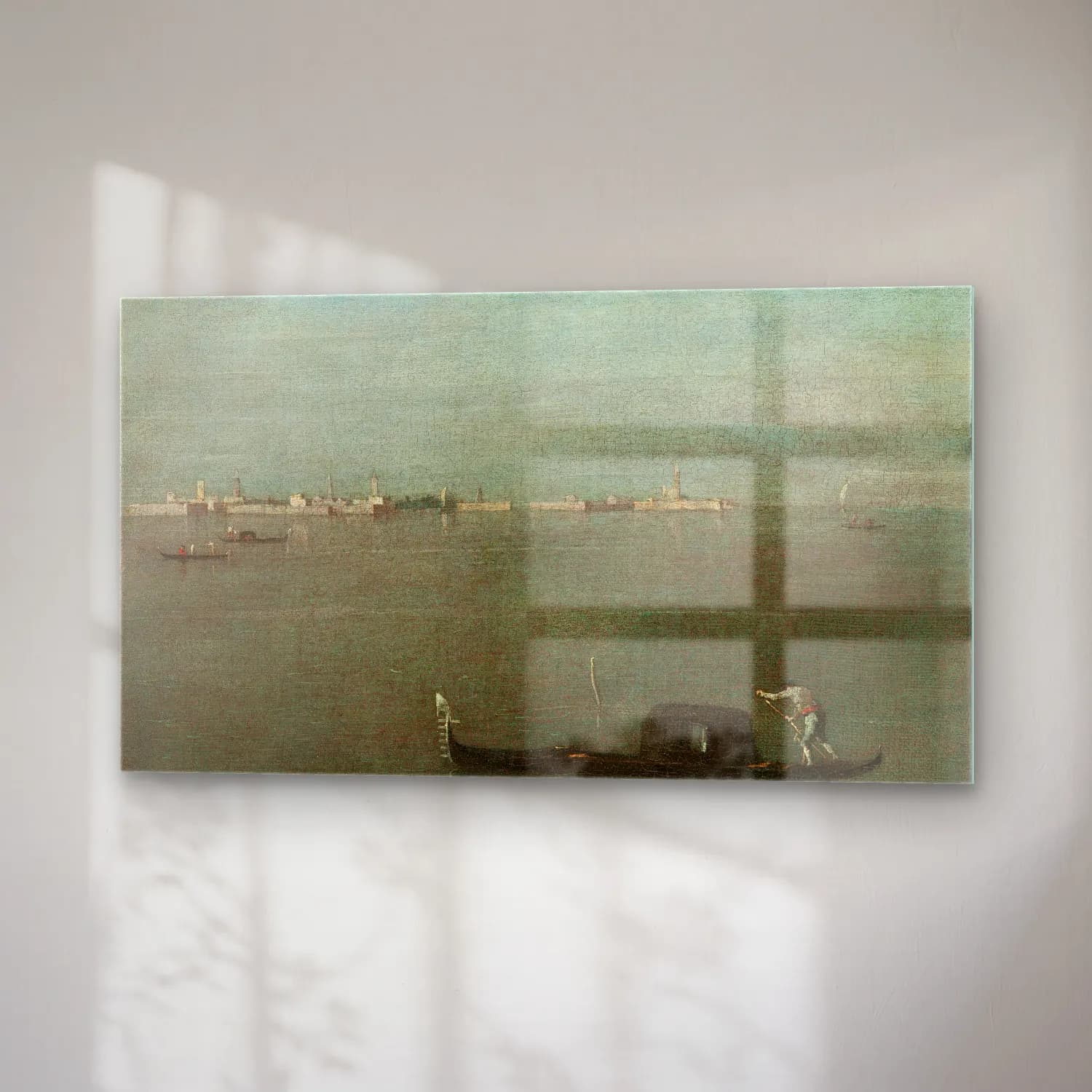 Francesco Guardi – The Grey Lagoon (Gondolas on the Lagoon) (circa 1765) cam tablo — sağ açıdan görünüm