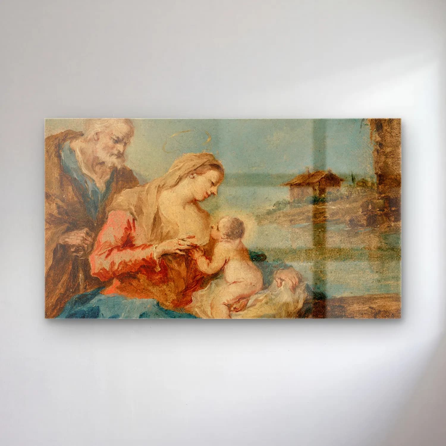 Francesco Guardi – The Holy Family cam tablo — Francesco Guardi – The Holy Family — yağlı boya dini sahne