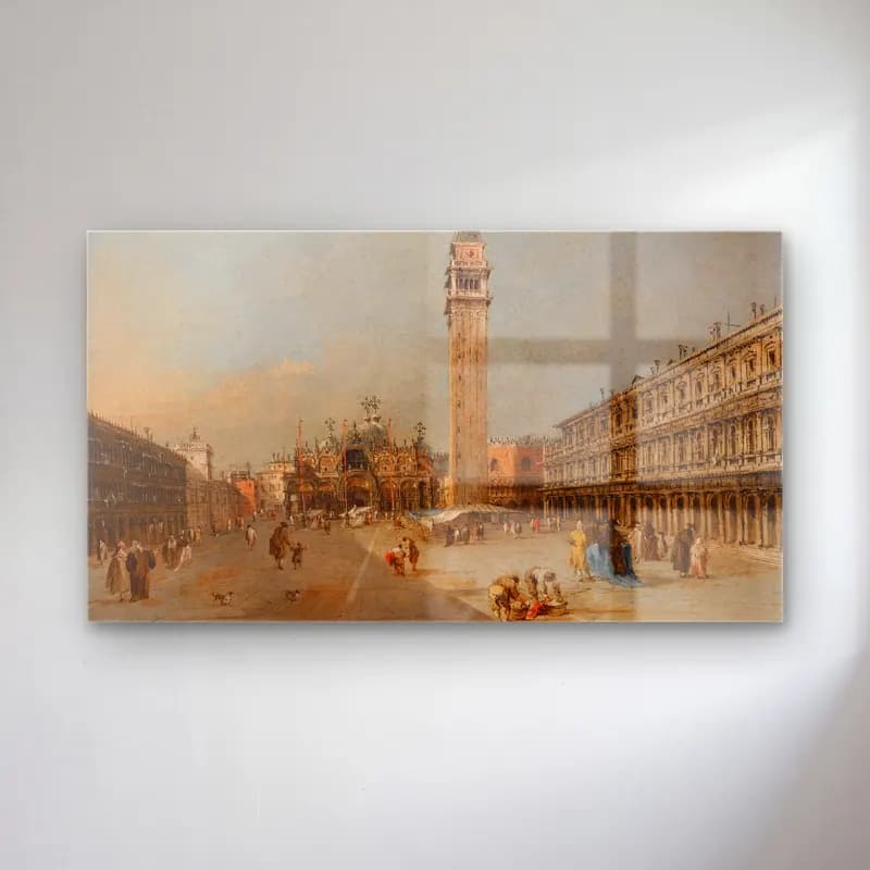 Francesco Guardi – The Piazza San Marco With The Basilica And Campanile cam tablo — Francesco Guardi – The Piazza San Marco With The Basilica And Campanile — suluboya katedral