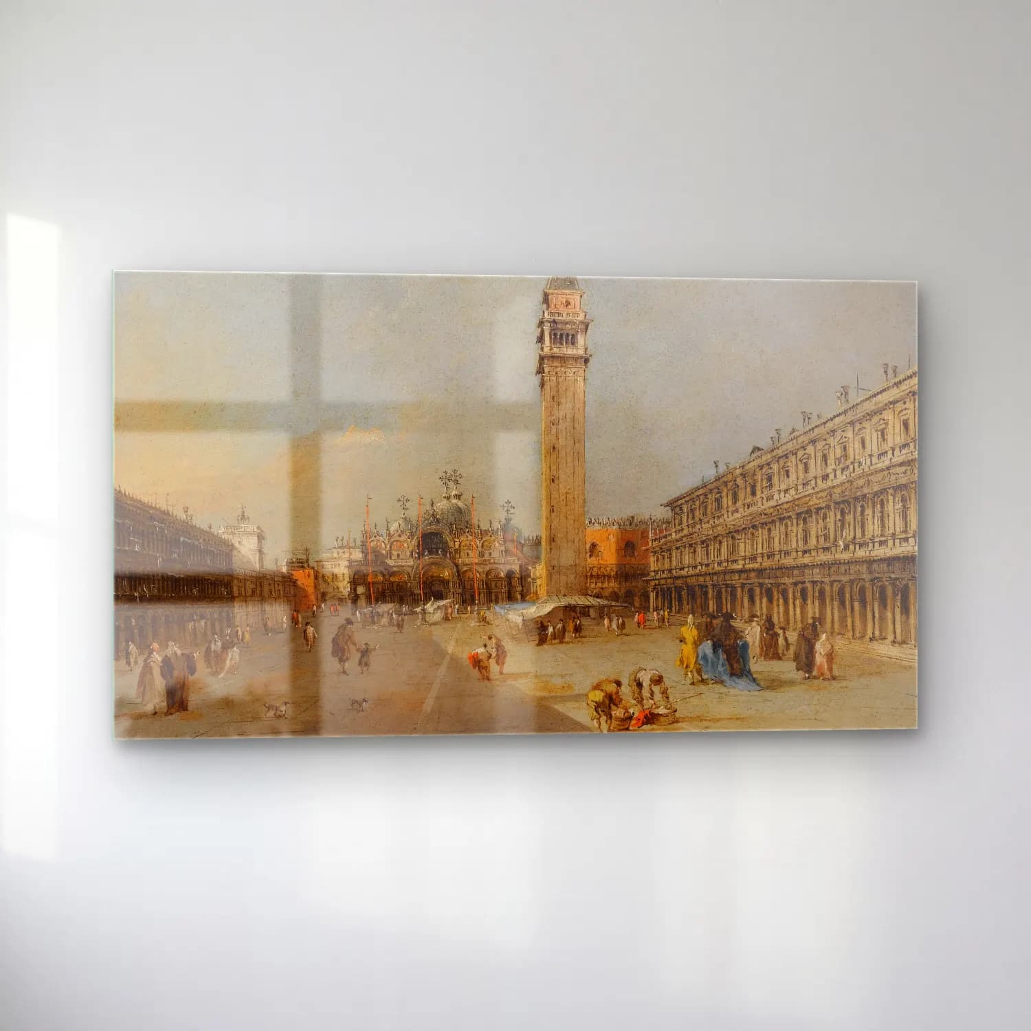 Francesco Guardi – The Piazza San Marco With The Basilica And Campanile cam tablo — sol açıdan görünüm