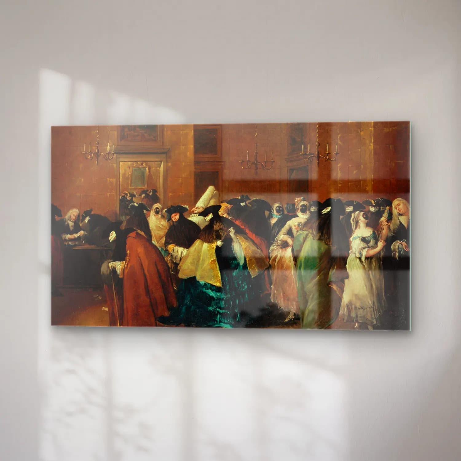 Francesco Guardi – The Ridotto In Venice With Masked Figures Conversing cam tablo — sağ açıdan görünüm