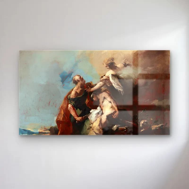 Francesco Guardi – The Sacrifice of Isaac cam tablo — Francesco Guardi – The Sacrifice of Isaac — yağlı boya mitolojik sahne