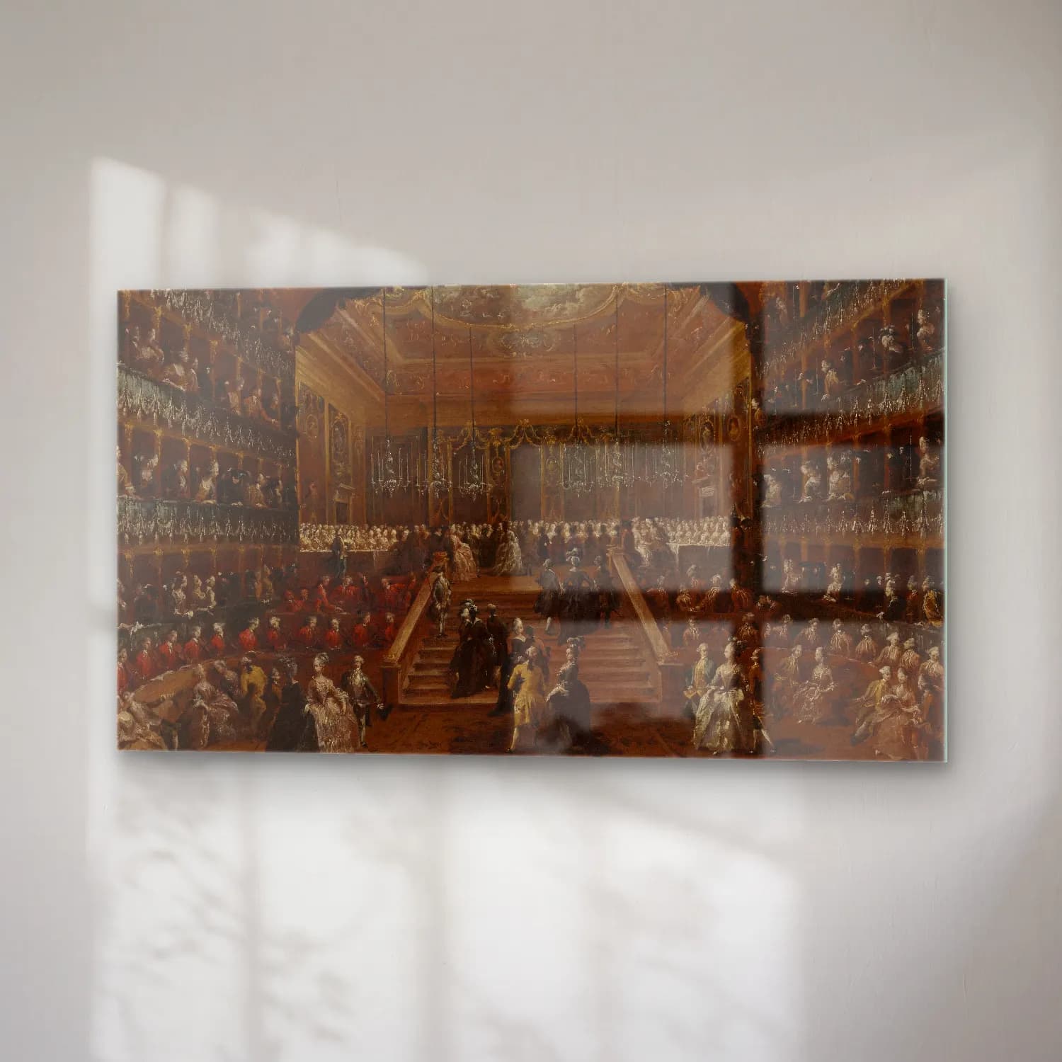 Francesco Guardi – The interior of the Teatro San Benedetto, Venice cam tablo — sağ açıdan görünüm
