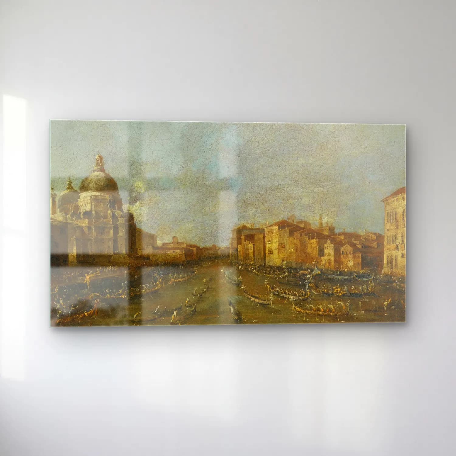 Francesco Guardi – Venice, A Festival On The Grand Canal Near Santa Maria… cam tablo — sol açıdan görünüm