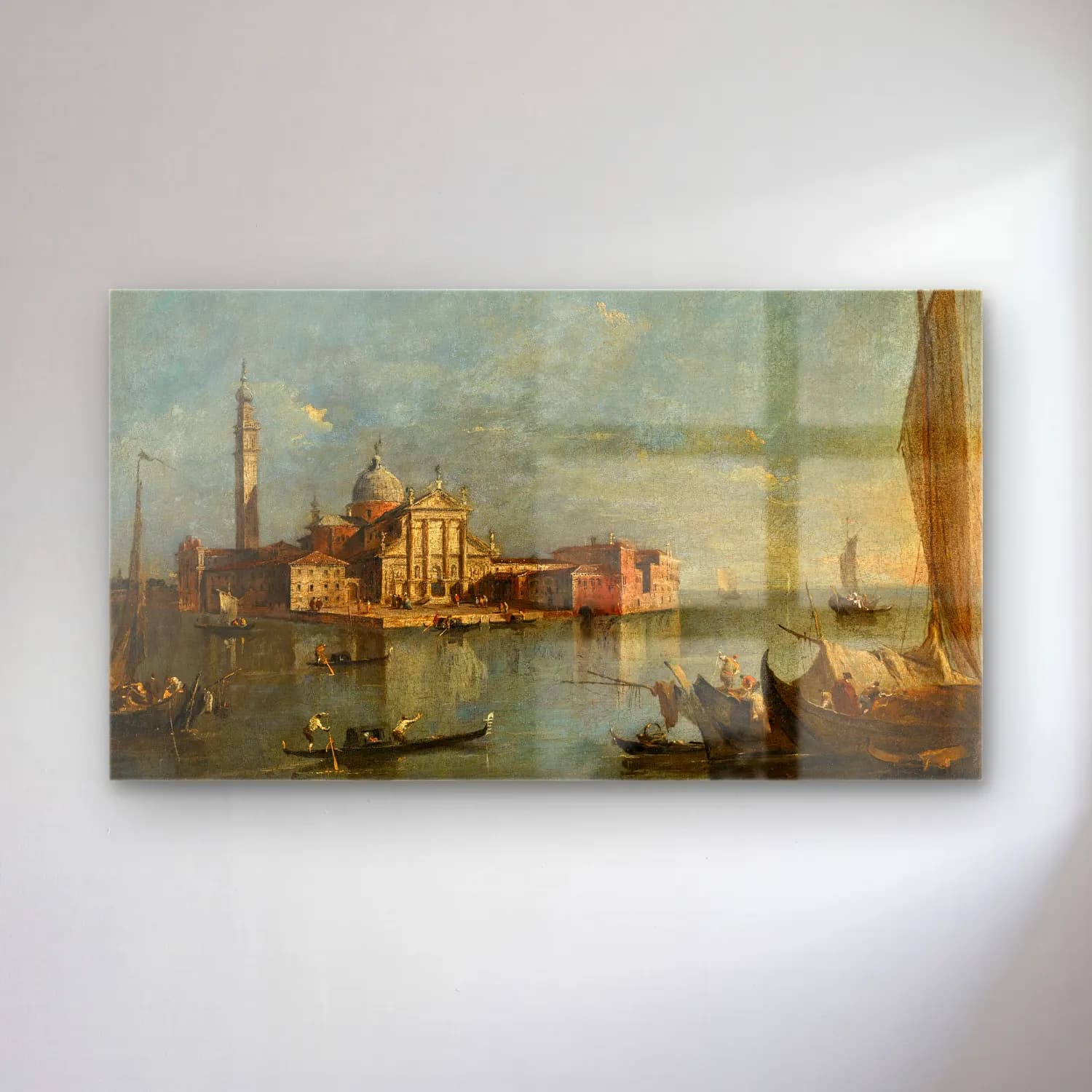Francesco Guardi – Venice, A View Of San Giorgio Maggiore cam tablo — Francesco Guardi – Venice, A View Of San Giorgio Maggiore — yağlı boya liman ve tekneler