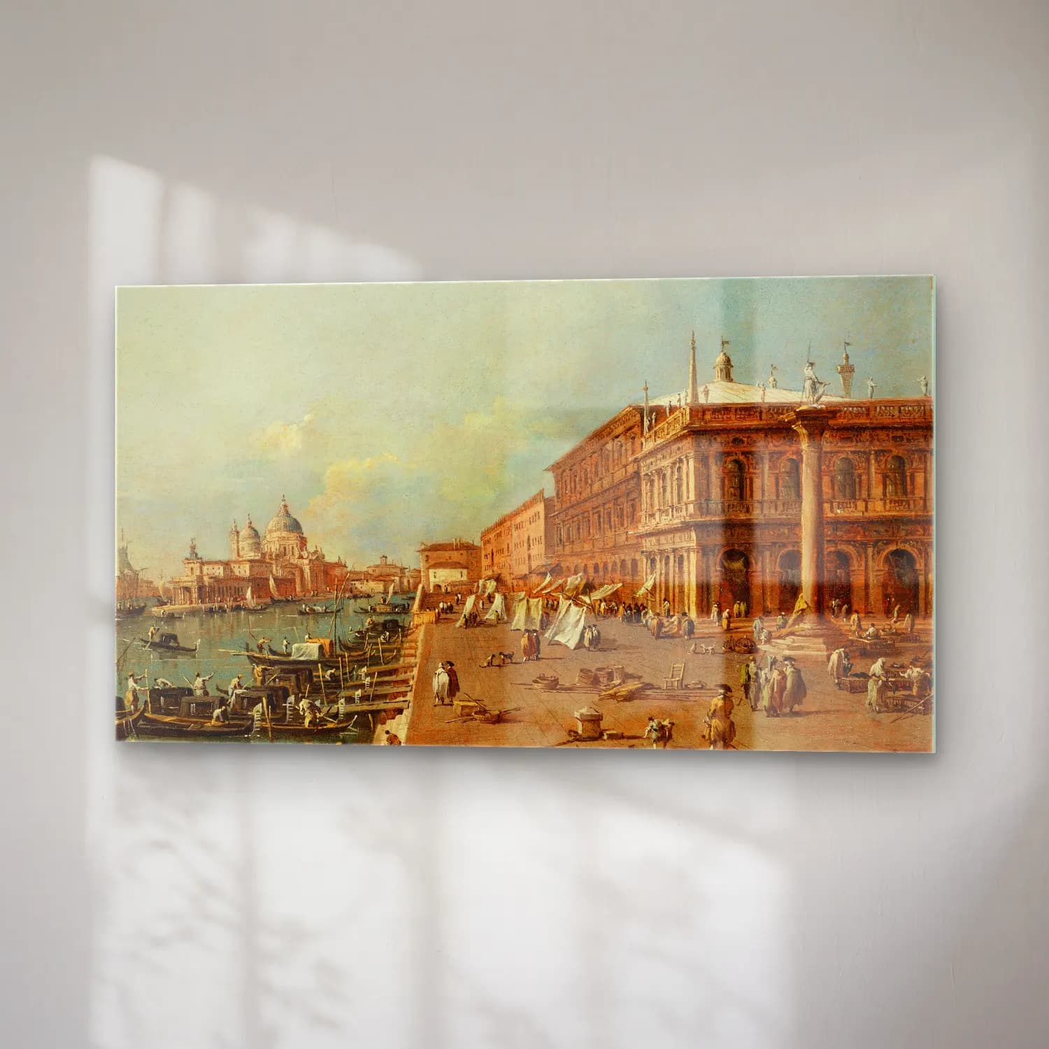 Francesco Guardi – Venice The Molo with the Libreria cam tablo — sağ açıdan görünüm