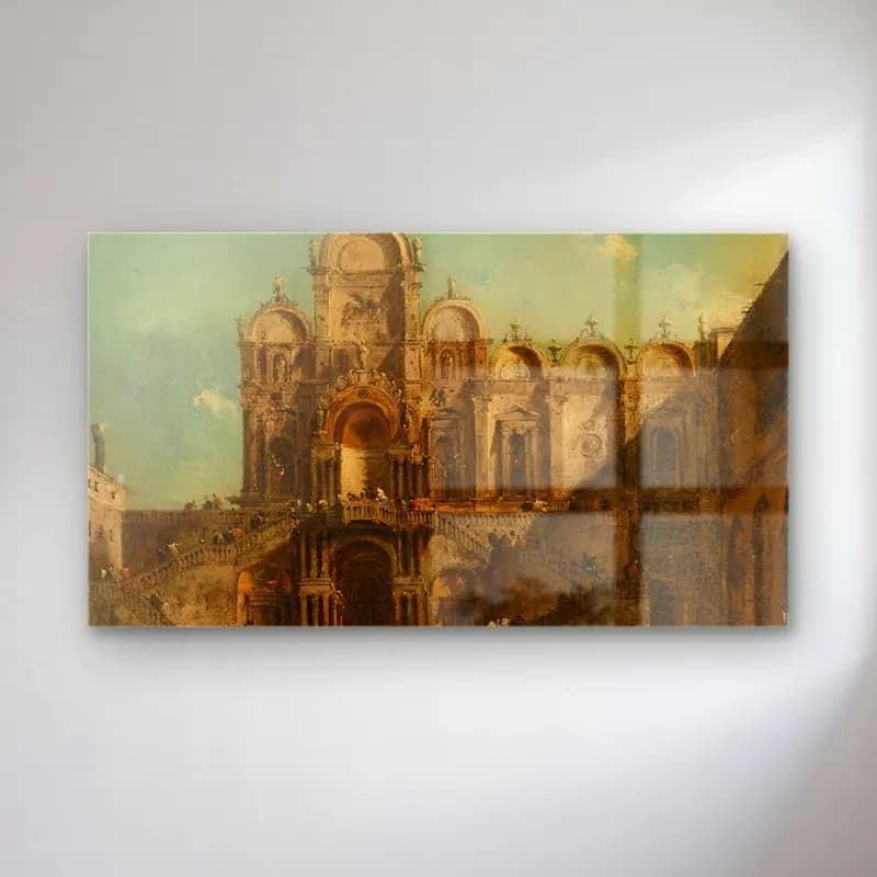 Francesco Guardi – View Of Campo San Zanipolo cam tablo — Francesco Guardi – View Of Campo San Zanipolo — yağlı boya katedral