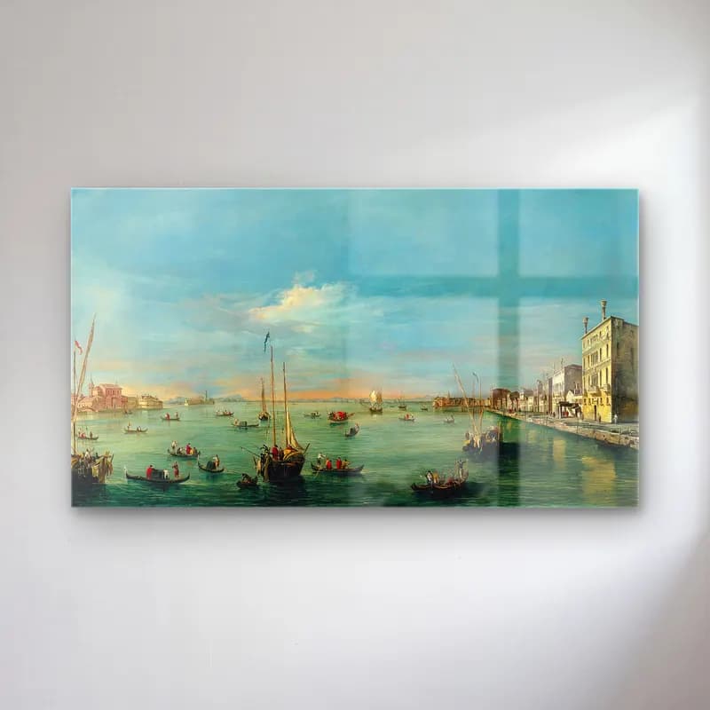 Francesco Guardi – View of the Giudecca Canal and the Zattere cam tablo — Francesco Guardi – View of the Giudecca Canal and the Zattere — yağlı boya liman ve tekneler