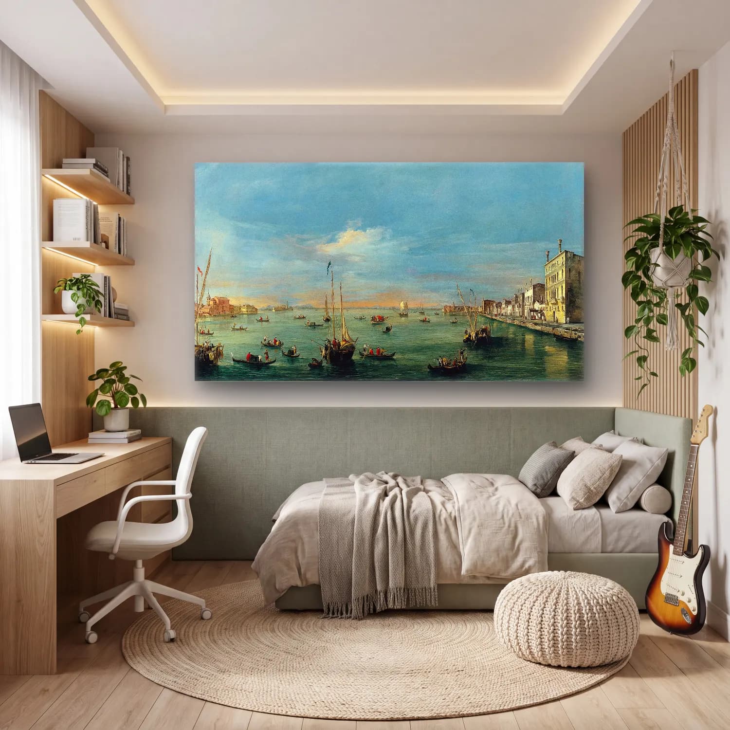 Francesco Guardi – View of the Giudecca Canal and the Zattere cam tablo — genç odasında