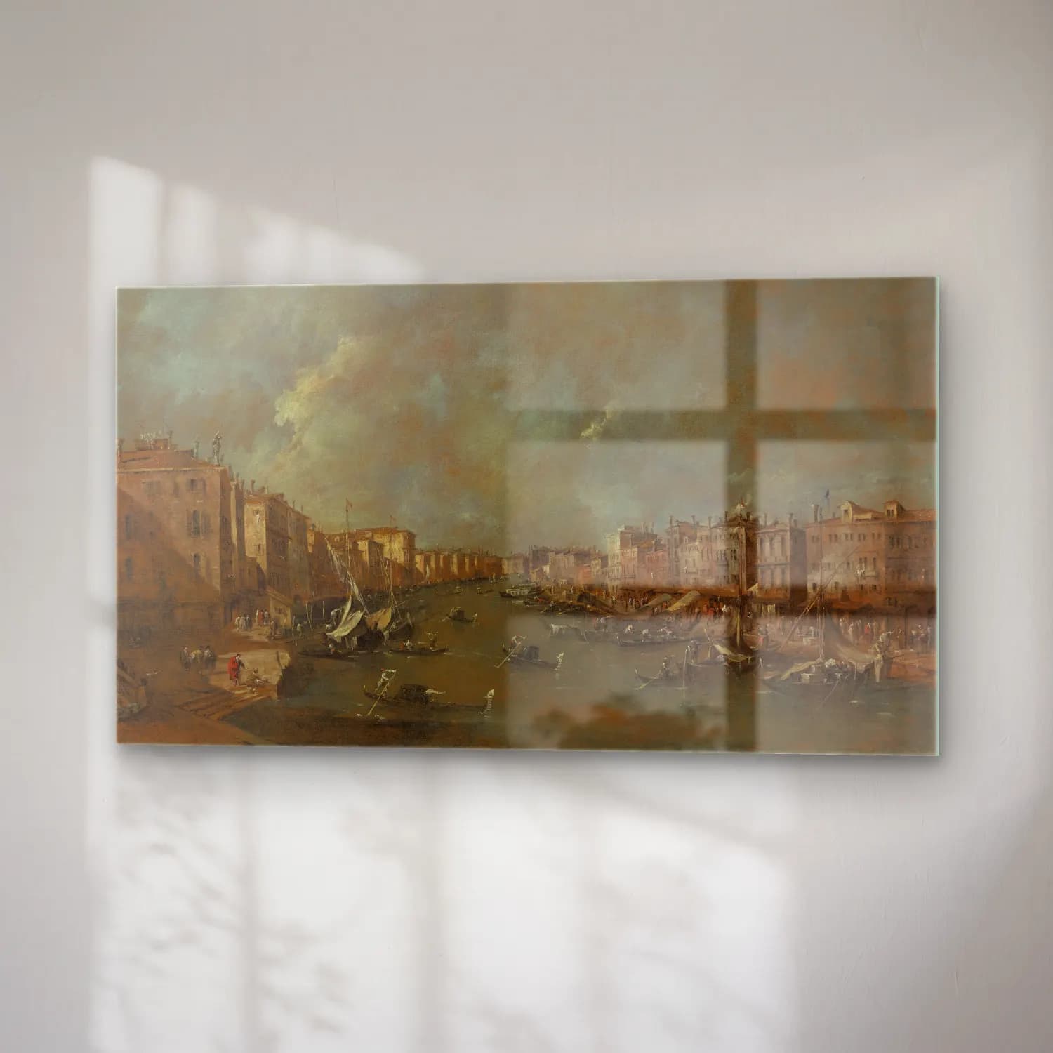 Francesco Guardi – View of the Grand Canal from the Ponte di Rialto (after… cam tablo — sağ açıdan görünüm