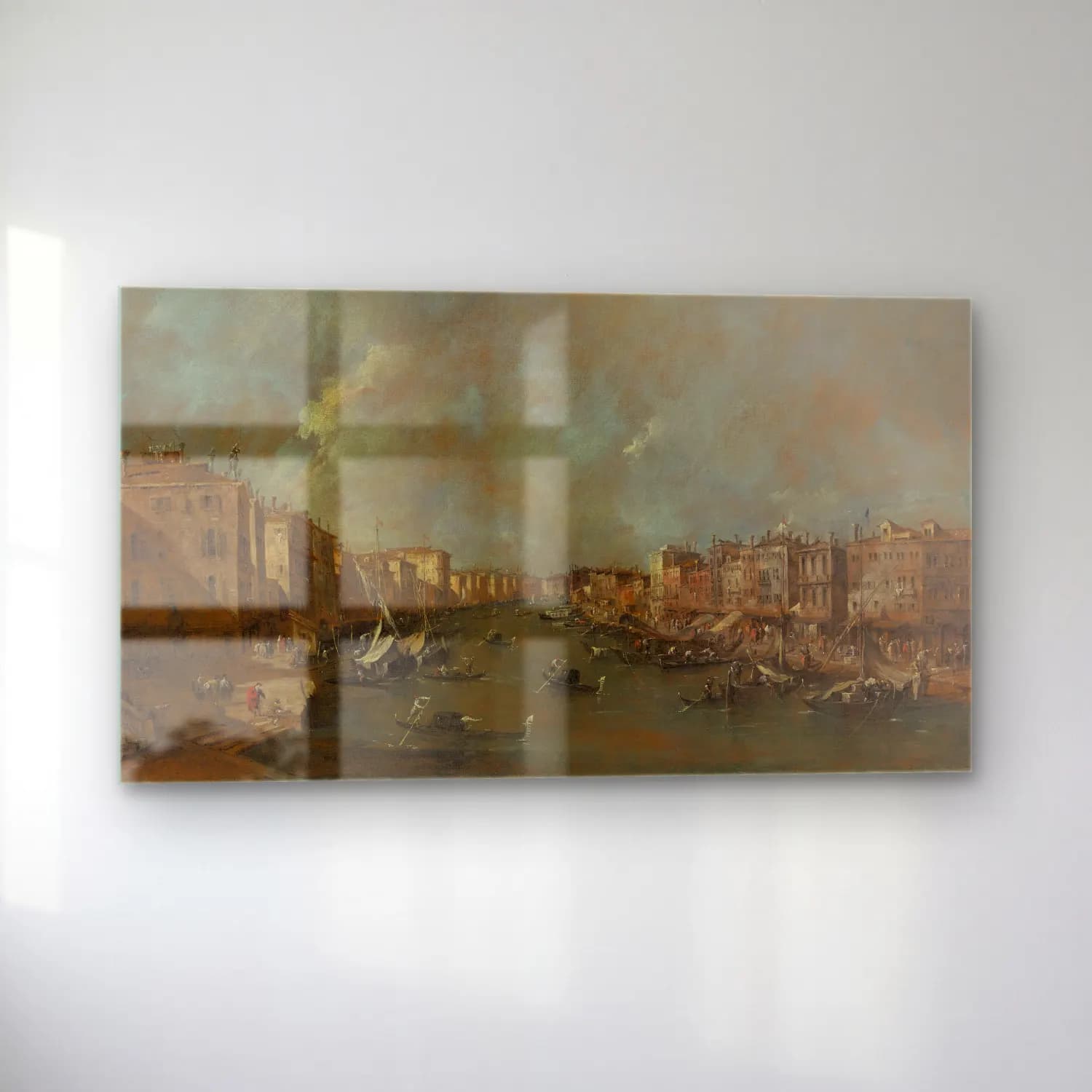Francesco Guardi – View of the Grand Canal from the Ponte di Rialto (after… cam tablo — sol açıdan görünüm