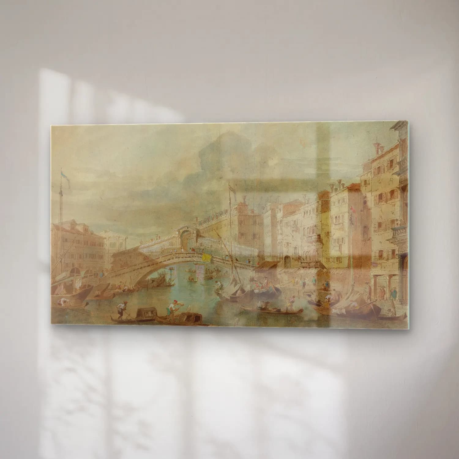 Francesco Guardi – View of the Rialto Bridge, Venice cam tablo — sağ açıdan görünüm
