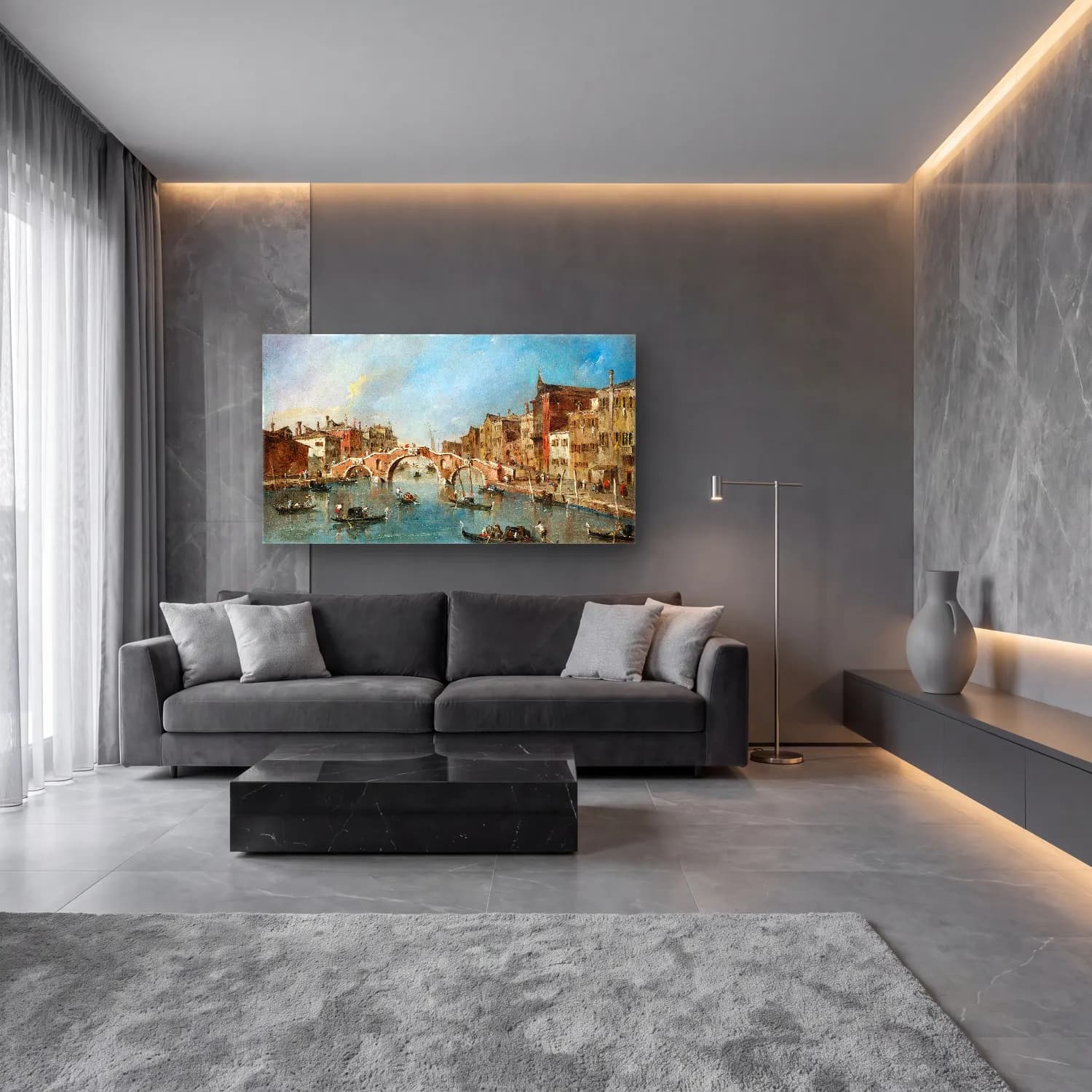 Francesco Guardi – View on the Cannaregio Canal,Venice cam tablo — lüks salon duvarında