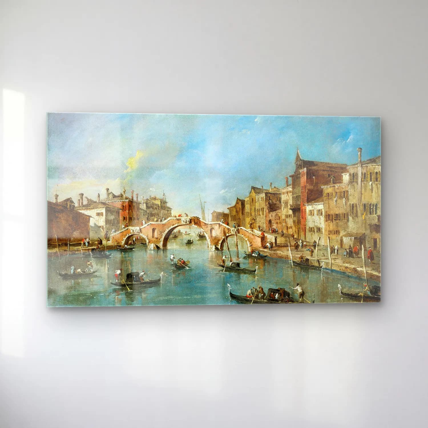 Francesco Guardi – View on the Cannaregio Canal,Venice cam tablo — sol açıdan görünüm