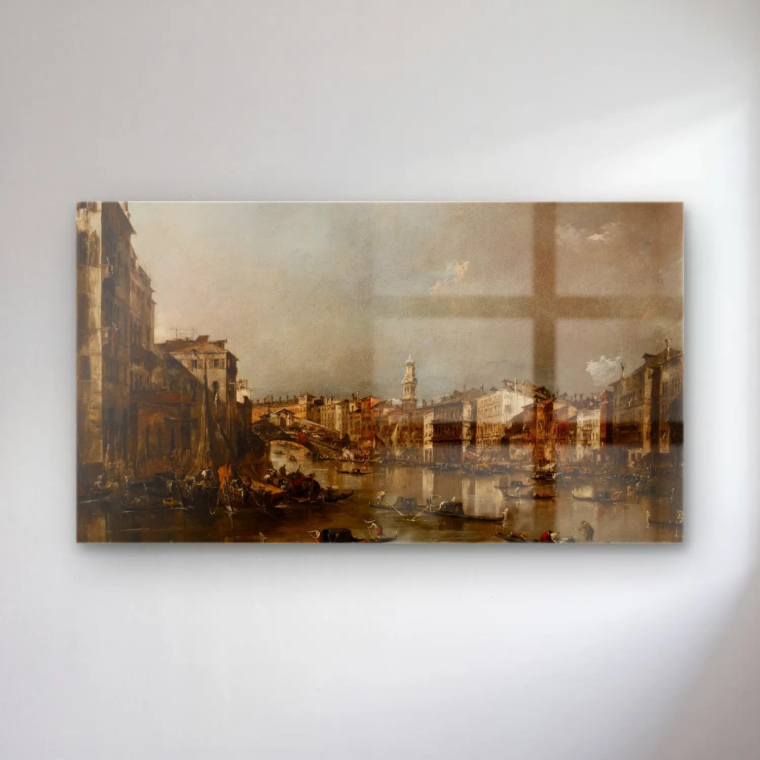 Francesco Guardi – View up the Grand Canal toward the Rialto cam tablo — Francesco Guardi – View up the Grand Canal toward the Rialto — yağlı boya liman ve tekneler