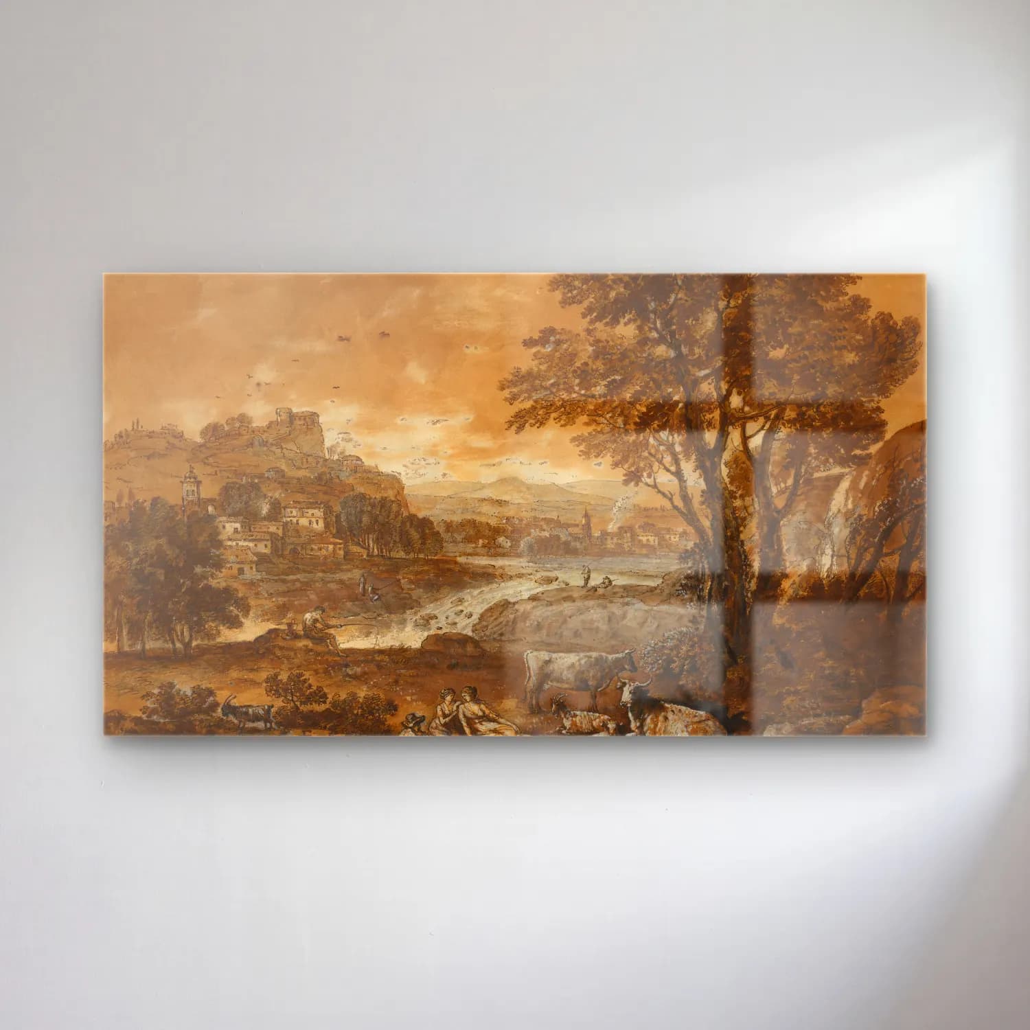Francesco Zuccarelli – A Landscape with Shepherds Resting Under a Tree by a… cam tablo — Francesco Zuccarelli – A Landscape with Shepherds Resting Under a Tree by a… — yağlı boya kırda nehir