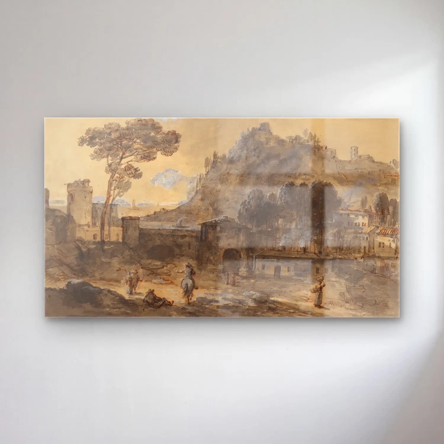 Francesco Zuccarelli – Classical Landscape A Town and a Mountain by the Coast cam tablo — Francesco Zuccarelli – Classical Landscape A Town and a Mountain by the Coast — suluboya savaş sahnesi